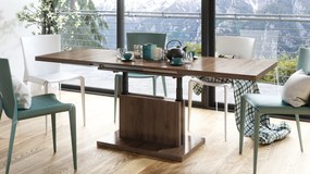 Mazzoni ASTON Elegáns Dió - MODERN DOHÁNYZÓASZTAL NYITHATÓ/MAGASÍTHATÓ ÉTKEZŐASZTAL ÉS DOHÁNYZÓASZTAL EGYBEN