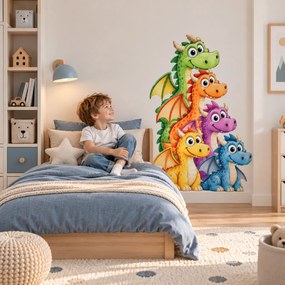 PIPPER. Színes sárkányok – textil falmatrica