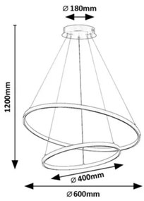 Rabalux 72348 - LED fényerőszabályozható csillár kábelen BELIZA LED/75W/230V 3000-6500K+távirányítóval