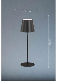 Fekete LED asztali lámpa fém búrával (magasság 36,5 cm) Viletto – Fischer &amp; Honsel