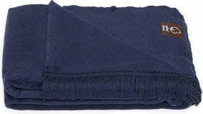 Pamut-akril takaró 150x200 sötétkék j