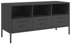 fekete acél TV-szekrény 100,5 x 39 x 50,5 cm