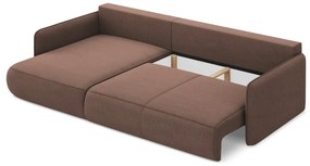 Rózsaszín kinyitható-tárolóhelyes sarokkanapé (bal oldali) Nanea – Makamii