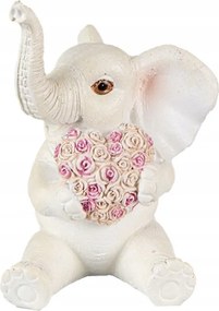 Dekoráció Elefánt figura Fehér Rózsaszín 8x6x10 cm 8x6x10 cm