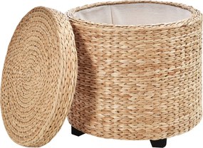 HOMCOM Tároló Puff lábnak, 43 x 43 x 43 cm Khaki | Aosom