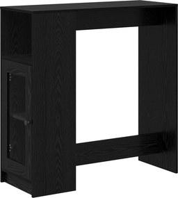 vidaXL Bárasztal polcokkal Fekete tölgy 101 x 40 x 103,5 cm Faanyag