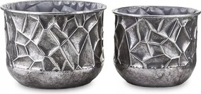 Virágtartó Fém Fedél Ezüst 23x31cm 20x27cm