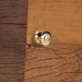 barna tömör újrahasznosított fa tálalószekrény 110 x 30 x 75 cm