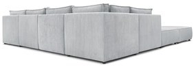 Világosszürke kordbársony sarokkanapé ("U" alakú-variálható) Nihad modular – Bobochic Paris