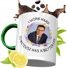 Máté Morawiecki Zöld Bögre Ajándék, fényképes nyomattal