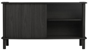Fekete tölgyfa tálalószekrény tolóajtóval 135x73,5x48 cm Italic – UMAGE