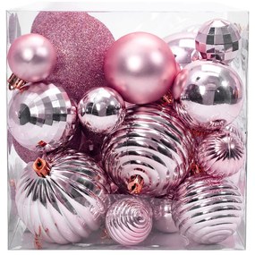 Tutumi, függő karácsonyfa díszek 36 db 311433, rózsaszín CHR-02000