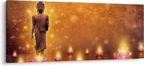 Kép - Buddha arany csillogással (120x50 cm)