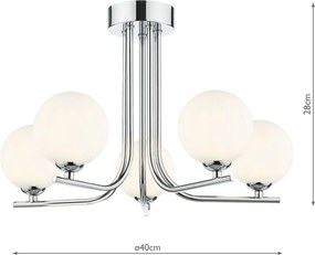 Dar Lighting modern mennyezeti lámpa cradle fehér csiszolt króm darcra5450-02