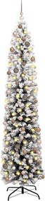 vidaXL Mű karácsonyfa 300 LED-del Zöld 210 cm PVC, acél és műanyag