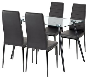 Cruz 4+1 étkező garnitúra fekete