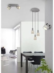 Trio - Csillár zsinóron WAILER 3xGU10/5W/230V szürke