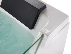 Fehér whirlpool masszázskád LED világítással 174 x 79 cm SAMANA Beliani
