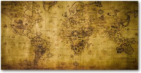 Konyhai panel Régi világtérkép 140x70 cm Ragasztó