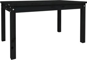 vidaXL fekete tömör fenyőfa kerti asztal 82,5 x 50,5 x 45 cm
