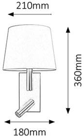 Rabalux 6539 - HARVEY LED fali lámpa E27/40W + LED/3W