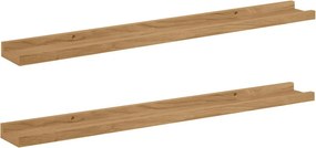 vidaXL Falpolc polcokkal tárolóval 2 pcs Barna 80 x 9 x 3 cm Faanyag