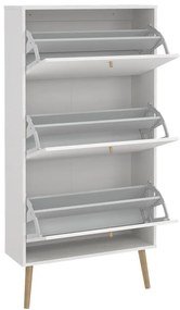 Fehér billenő ajtós cipőtartó Bodo – Tvilum