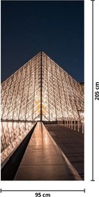 Fotótapéta ajtóra - Louvre éjjel (95x205cm)