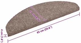 5 db öntapadós lépcsőszőnyeg 65 x 21 x 4 cm világosbarna félkör alakú nagy