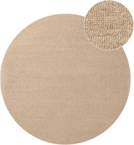 Natúr színű kézi szövésű gyapjú kerek szőnyeg ø 200 cm Puristic Knots – Elle Decoration