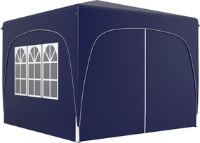 Outsunny 3x3m-es Pavilon, Vízálló Stabil Téli Pavilon, UV Védelem 50+, Összecsukható Party Pavilon Négy Oldallel és Táskával Kerthez, Sötétkék | Aosom