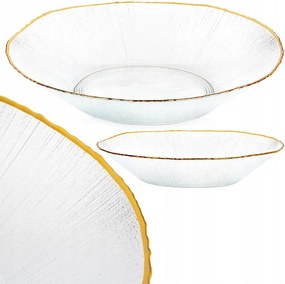 Arany üveg salátatál üveg saláták ételek gyümölcsök 1,6L