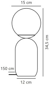Nordlux - Asztali lámpa NOTTI 1xE14/25W/230V szürke
