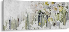 Kép - Fehér virágok, vintage (120x50 cm)