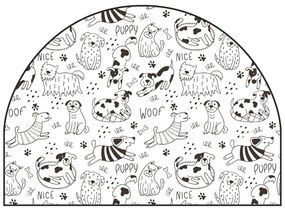 PIPPER. Védő textil falmatrica – Ív – Vidám kutyák Méret: 83x60cm, Indíték: névvel