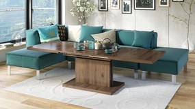 Mazzoni ASTON Elegáns Dió - MODERN DOHÁNYZÓASZTAL NYITHATÓ/MAGASÍTHATÓ ÉTKEZŐASZTAL ÉS DOHÁNYZÓASZTAL EGYBEN