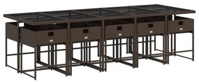 vidaXL 11 részes barna polyrattan kerti ülőgarnitúra párnákkal