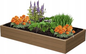 Kerti ágyás magasított fa utánzat barna 149x75,5x25 cm