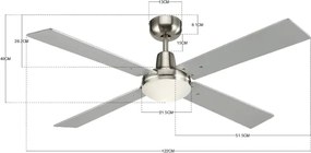 Lucci Air 210334 - AIRFUSION mennyezeti ventilátor 1xE27/60W fa/krom + DO