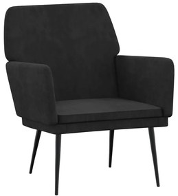 Fekete bársonyfotel 62x79x79 cm