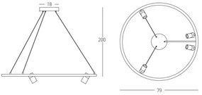 Zambelis 22013 - LED Dimmelhető csillár zsinóron LED/59W/230V átm. 79 cm fekete