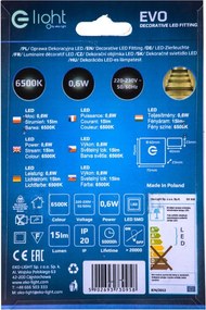 Eko-Light EVO EKS0958 Beépíthető lépcsőházi lámpa 0.6W 6500K 15LM IP20