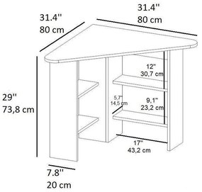 Íróasztal Corner - Sapphire Oak