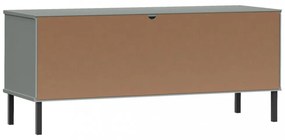 OSLO szürke tömör fa cipőszekrény fém lábakkal 106 x 35 x 45 cm
