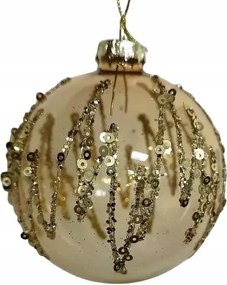 Karácsonyi dekoráció 6 db narancssárga átlátszó golyó csillámmal, ø 8 cm