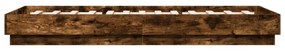 füstös tölgy színű ágykeret LED-világítással 100x200 cm