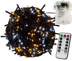 VOLTRONIC® Fényfüzér 50 LED Fehér mix sötét + vezérlő