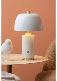 Fehér LED dimmelhető asztali lámpa fém búrával (magasság 30 cm) Freya – Leitmotiv