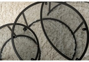 Aurum Black and Grey dohányzóasztal szett80 cm, 3 db