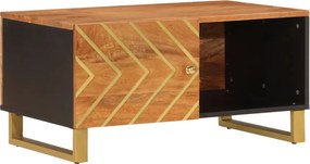 vidaXL barna és fekete tömör mangófa dohányzóasztal 80 x 50 x 40 cm